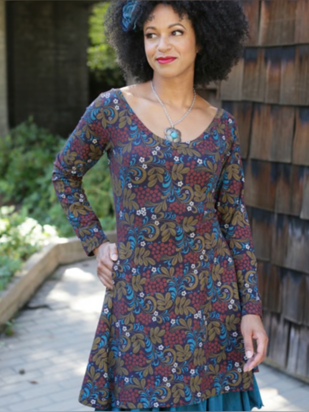 Effie’s Heart | Memories Relax tunic mini dress Women’s size M Currants retro